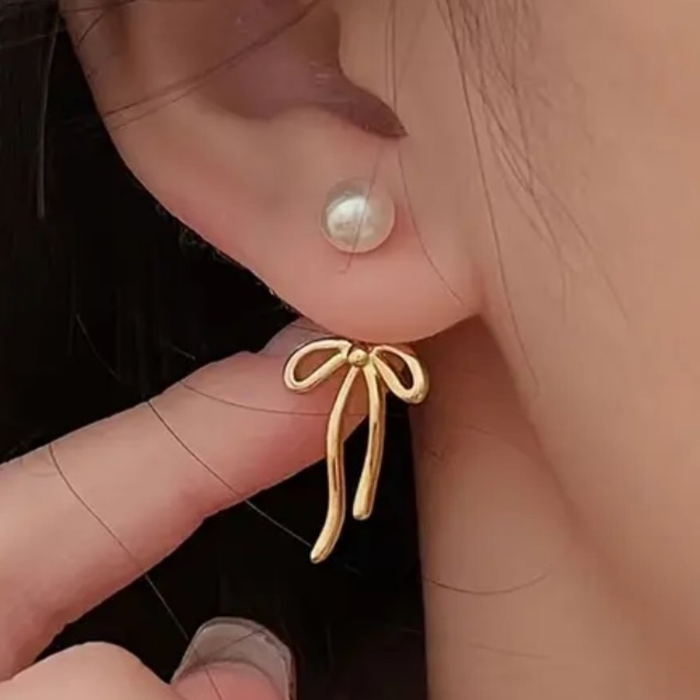 Imitation Pearl Bow Ribbon